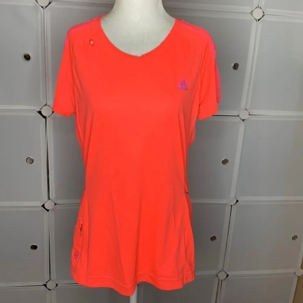 Adidas Supernova Short Sleeve Top Size Large Bright Coral